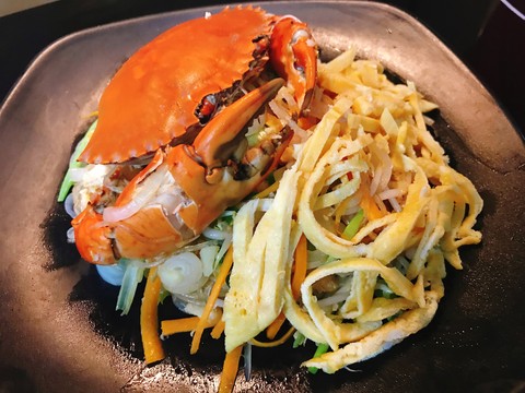 stir-fried rice vermicelli with crab