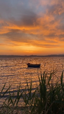 шпалери afterglow, boat