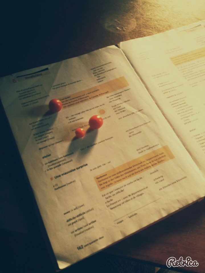 Tomatos on a book