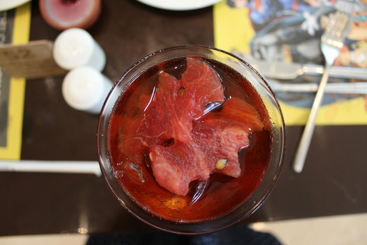Batman themed watermelon juice