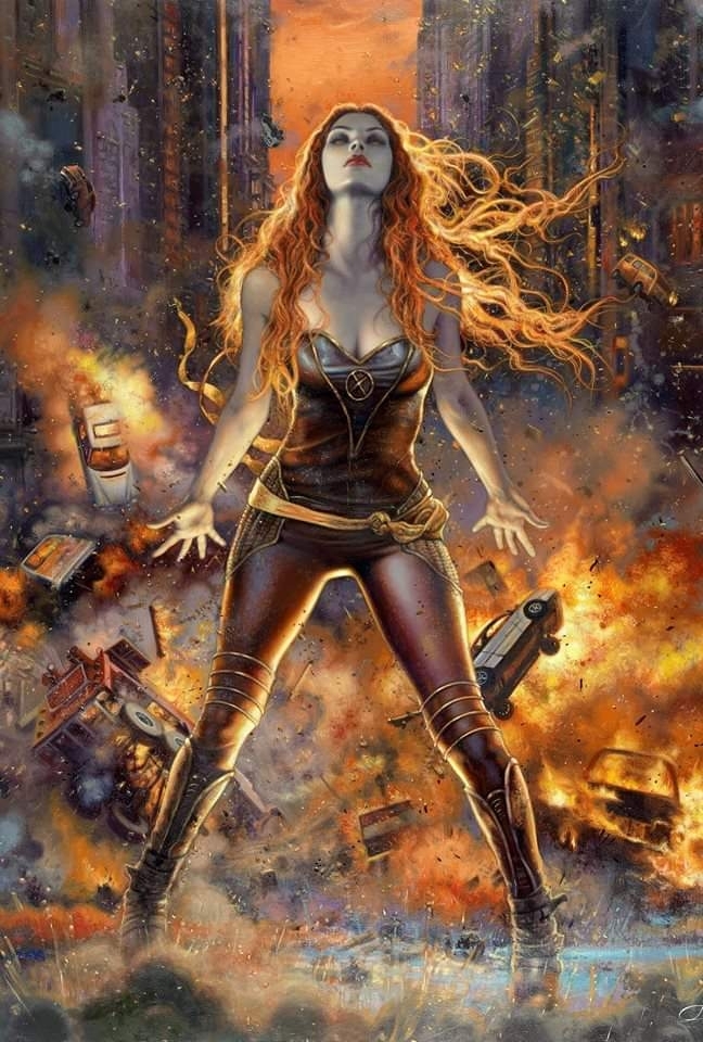 girl with fire