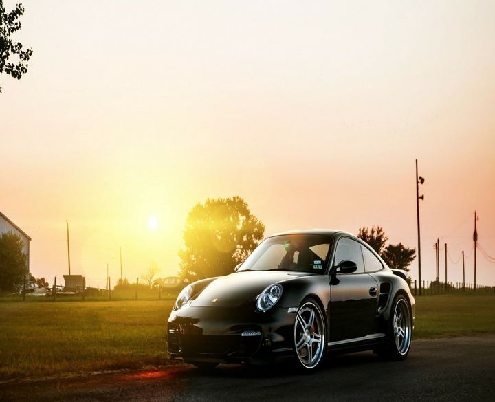 Fabulous Sunrise with fantastic Car
