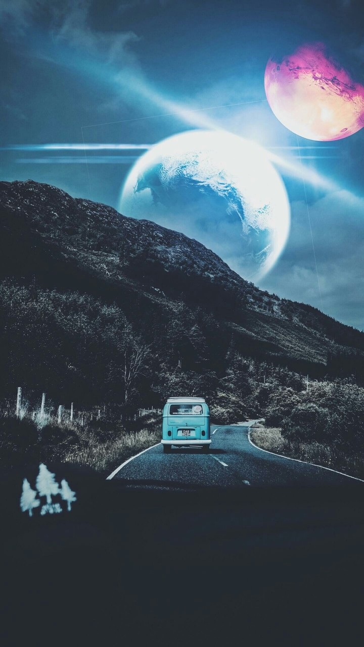 Car & moon
