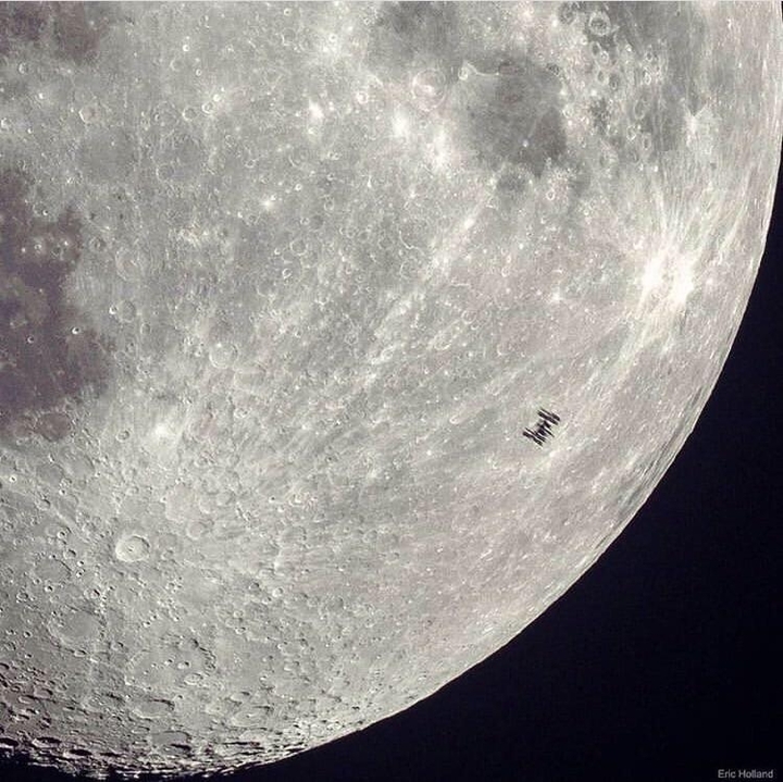 ISS in front of moo