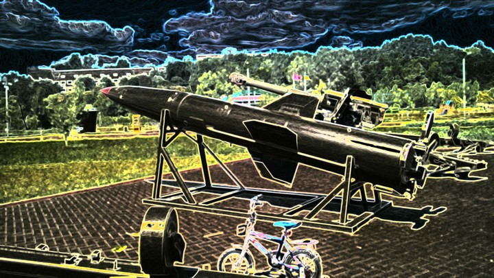 battle rocket and child bike