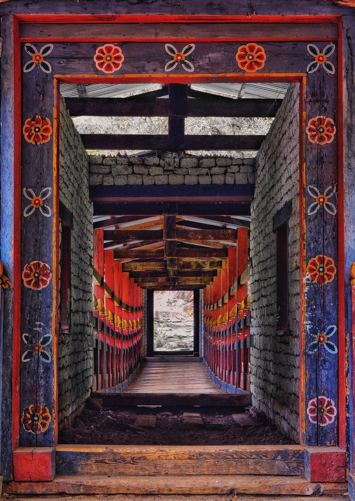 A Bhutanese wooden bridge
