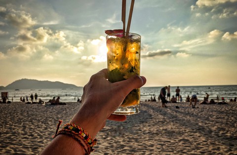 cocktail on sunset