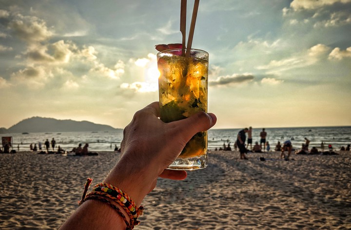 cocktail on sunset