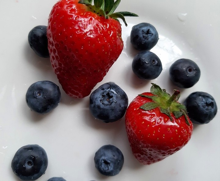 Strawberries and blueberries