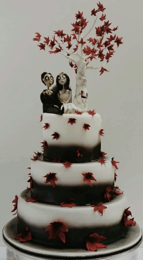 Gâteaux de mariage pour couples courageux avec humour.