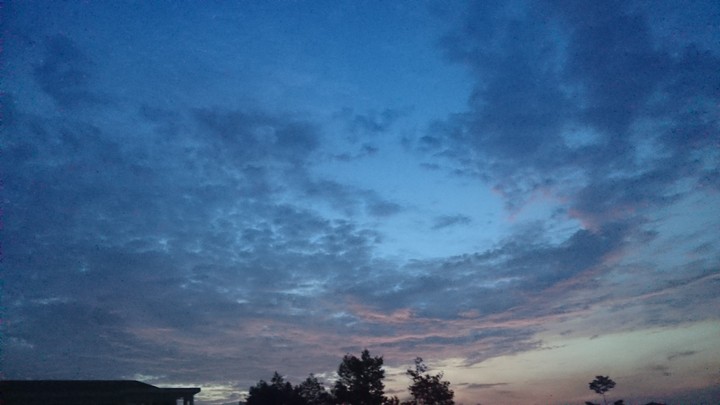 Cloudy sky.