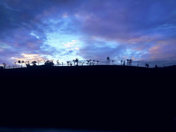 sun dawn blue sky
