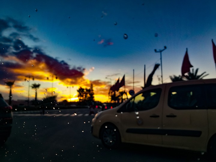 marrakech rainy sunset