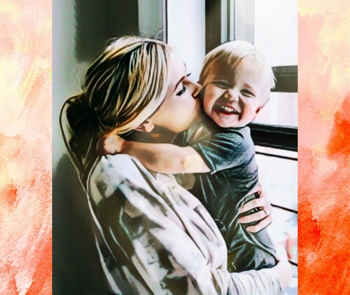Happy mother and son.