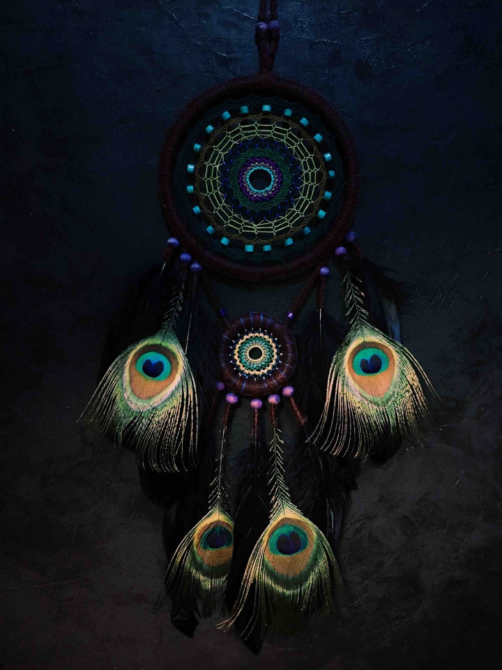 peacock dream catcher