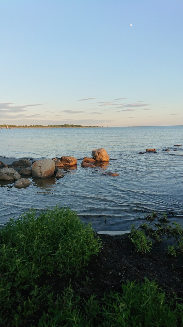 Sunset over the sea in Hällevik Sweden
