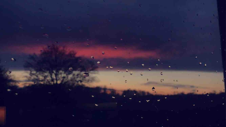 rainy sunset