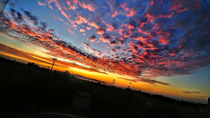 sunset on fire