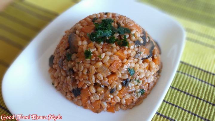 Barley with vegetables