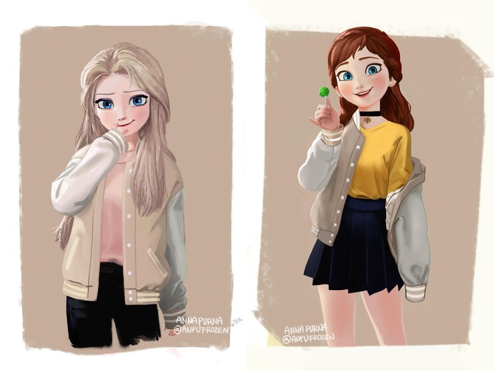 princess Elsa and anna