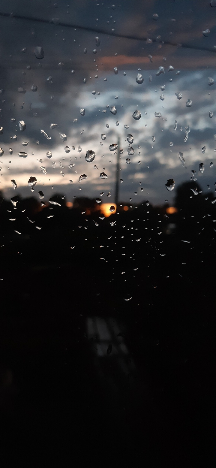 Drops of water on the glass
