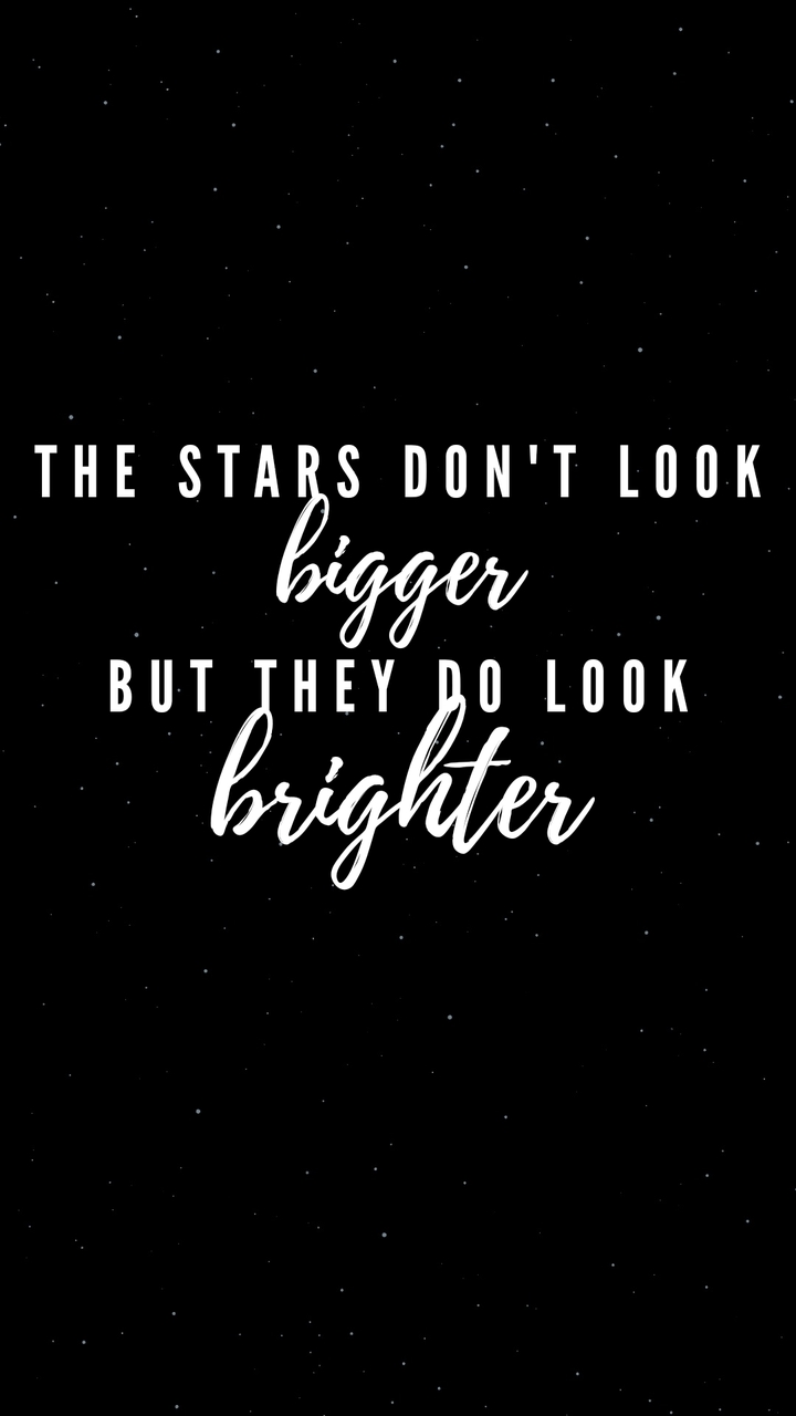 The stars dont look bigger, but they do look brighter
