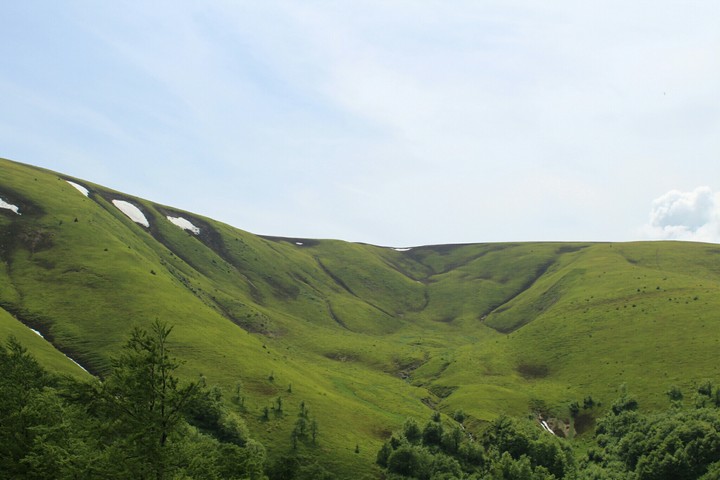 Snow on the summer mountains