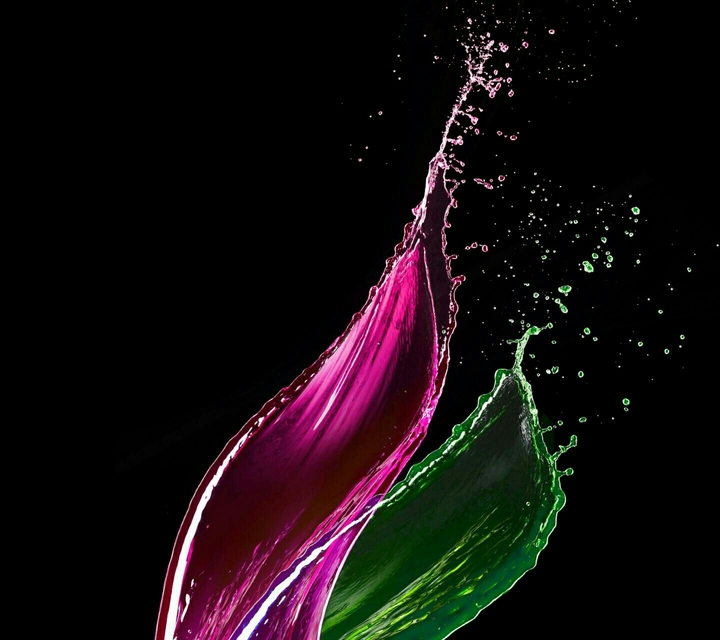 pink and green water