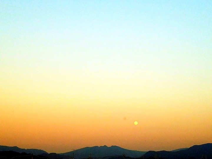 the moon like sunset