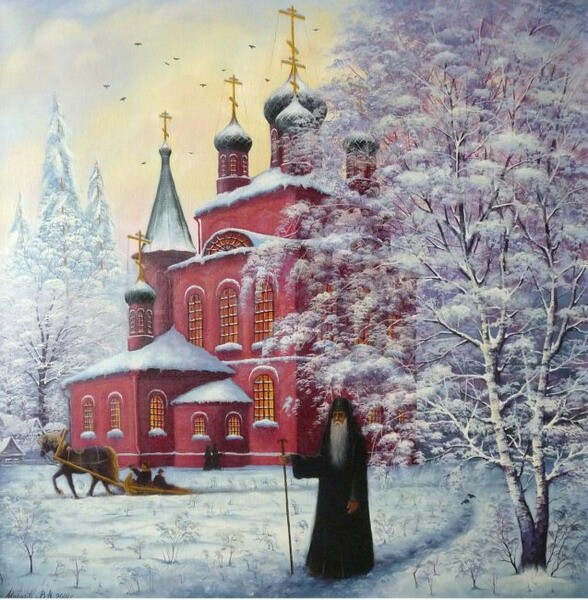 Монастырь зимой