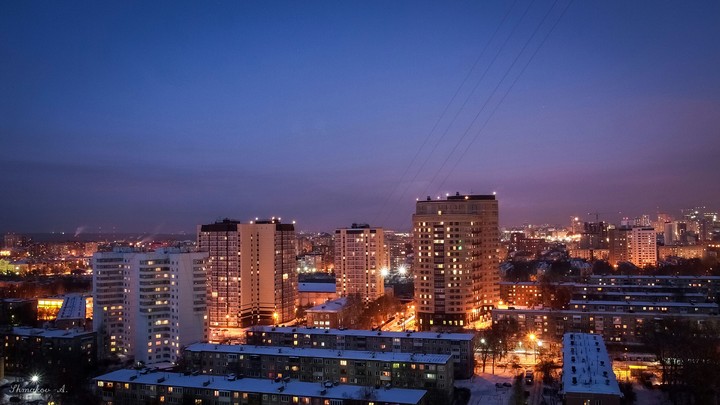 Вечерняя Пермь. Россия.