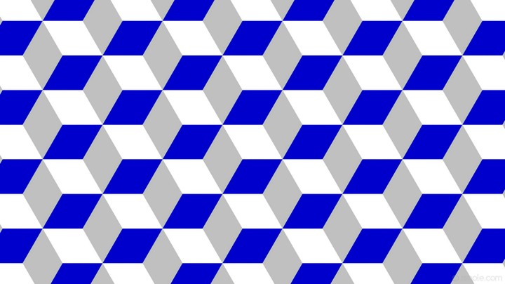 Colorful 3d cube blue white grey