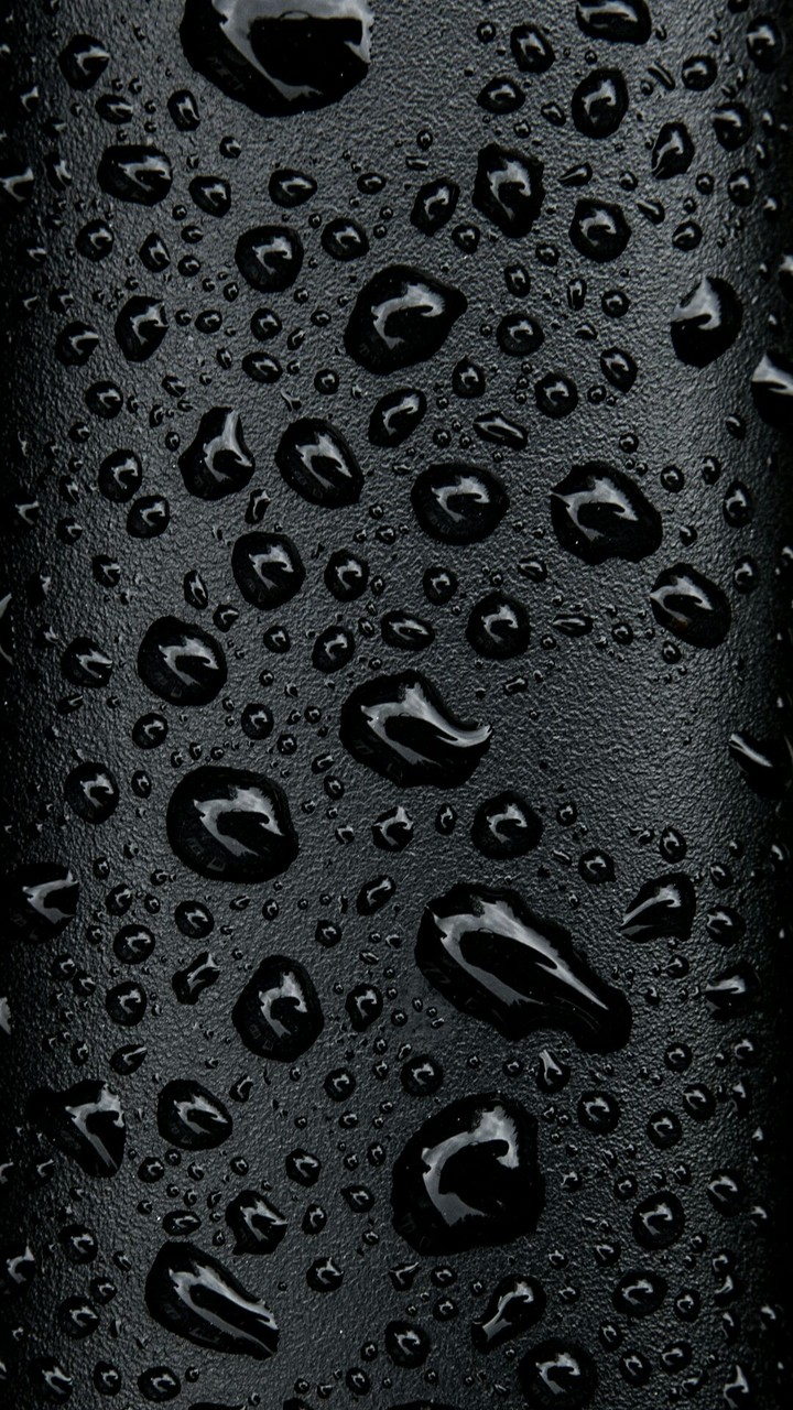 Black water droplets
