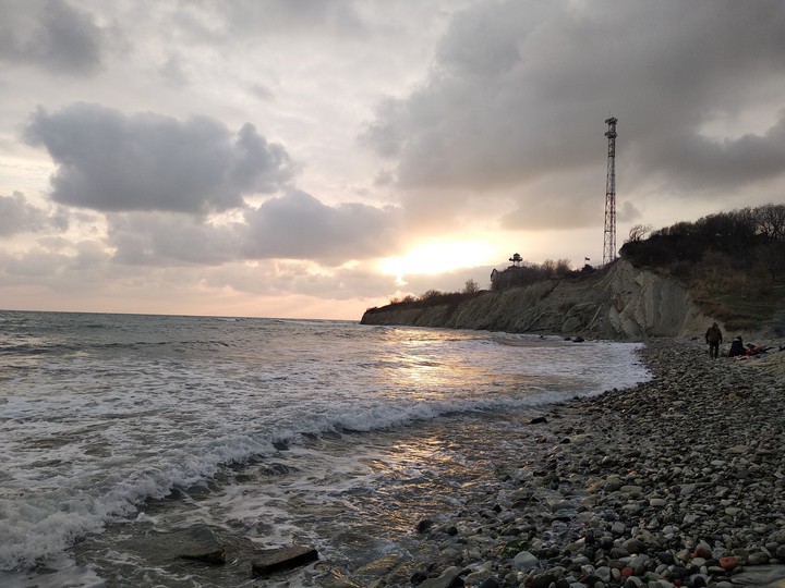 закат на море