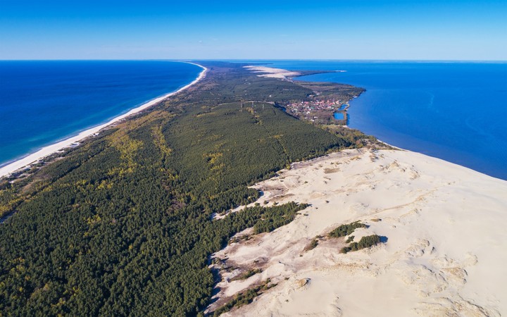 Foto aérea do Parque Nacional Curonian Spit