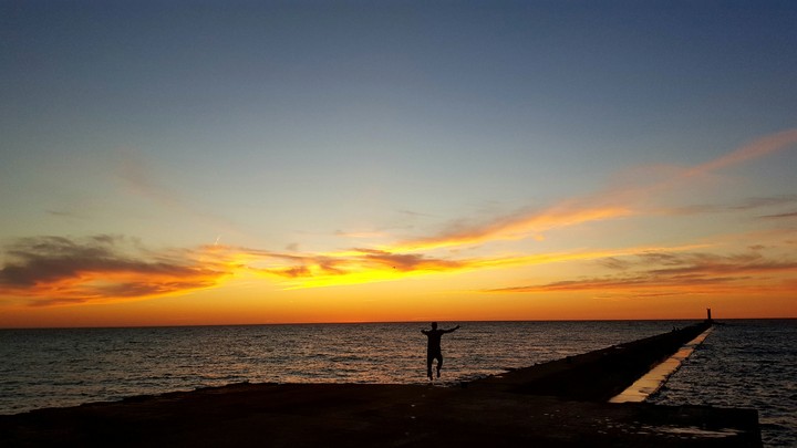 Lake Michigan silhouette