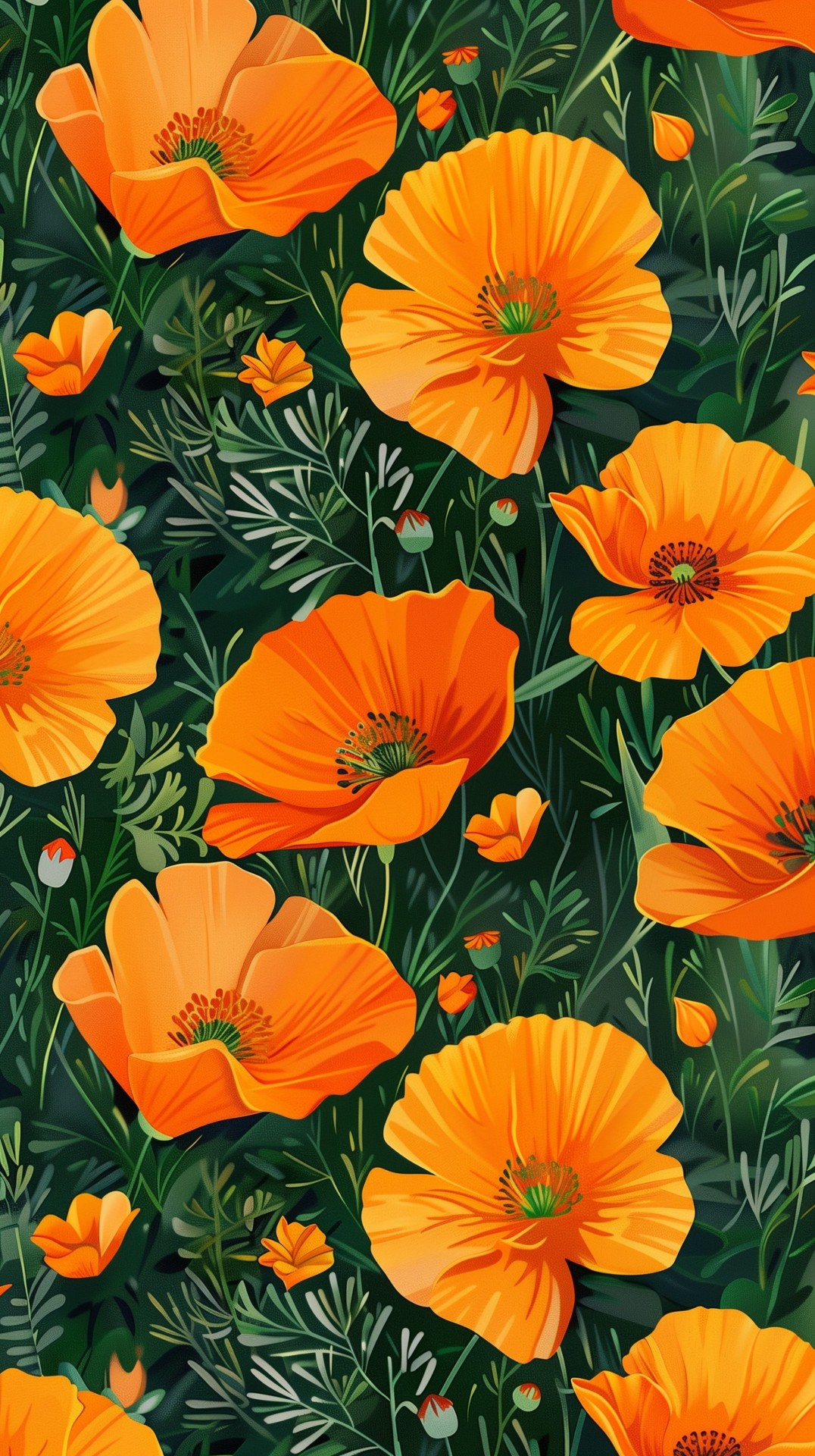 Orange, wildflower duvar kağıtları