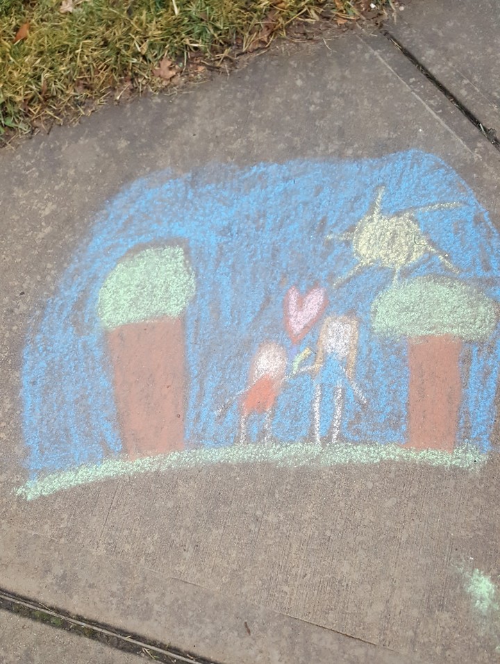 Me and Ma chalk art
