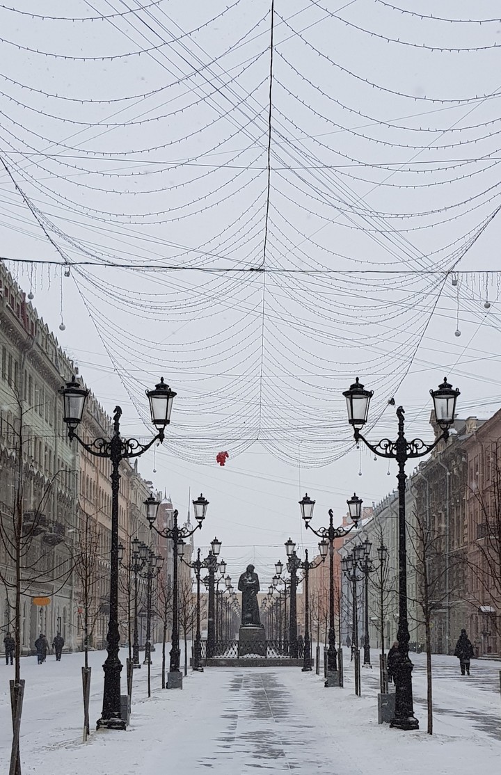 snow in the Saint Petersburg