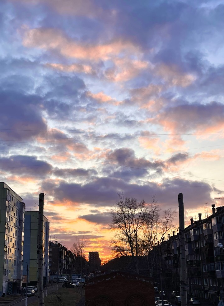 sunset in little town
