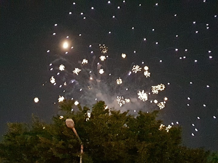 moon & fireworks in korea