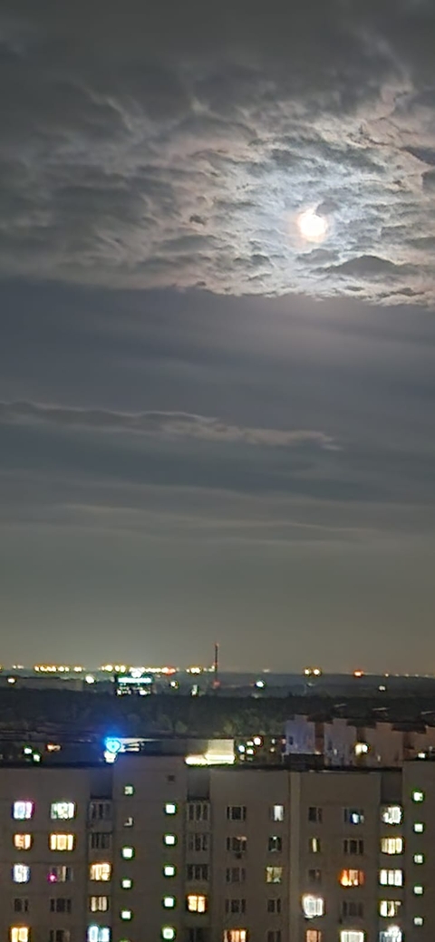 Daytime, Moon, City
