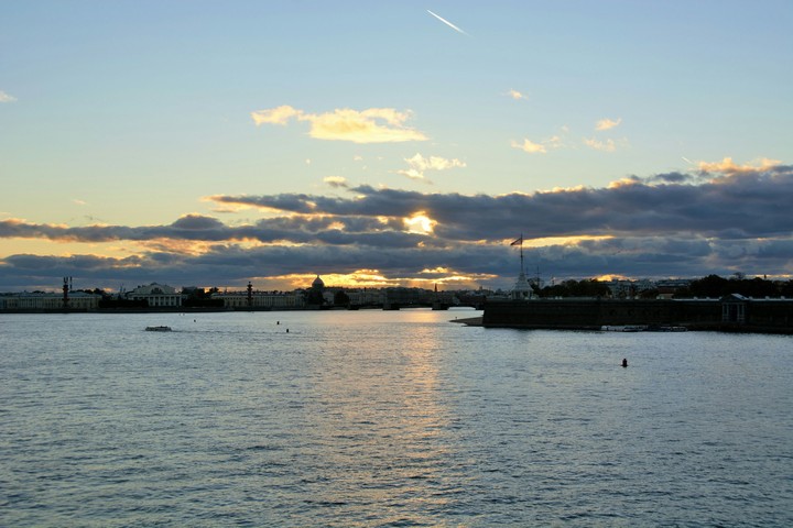 sunset in Saint-Petersburg