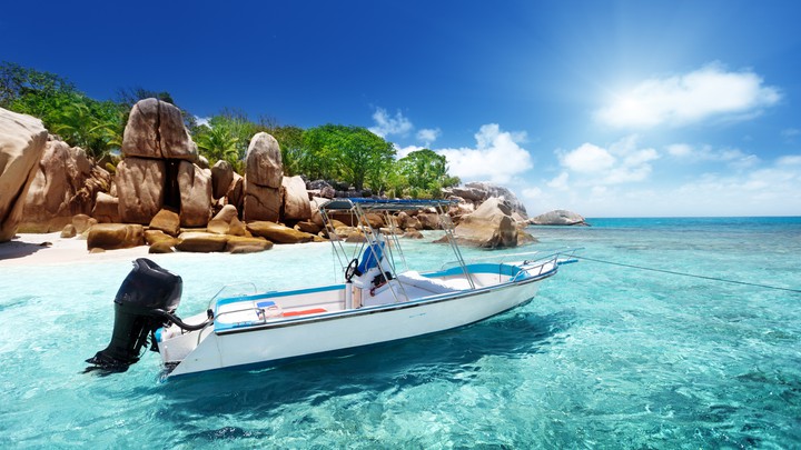 Ocean boat colourful