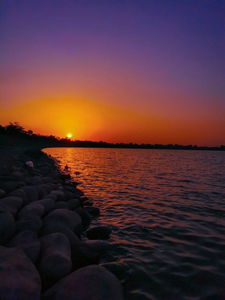 sunset at lake