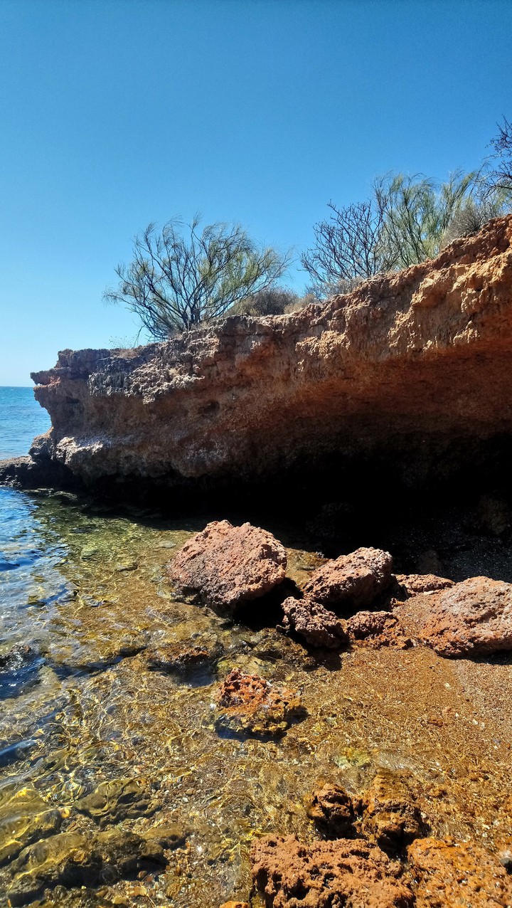 Bay with pebbles in Greece.