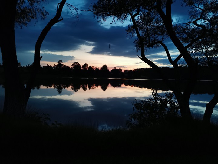 sunset on lake