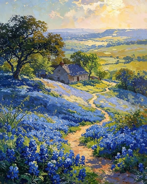 sfondi bluebonnet, Painting