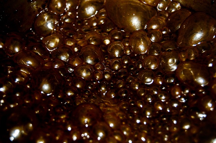 Bubbling black coffee