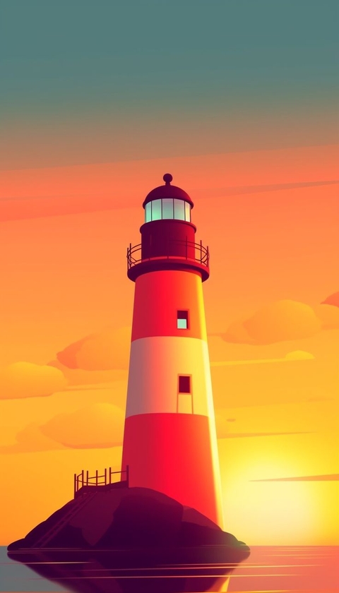 afterglow, lighthouse वॉलपेपर